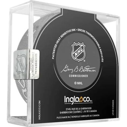 Puck de Hockey Oficial Avalanche con Soporte de Exhibición