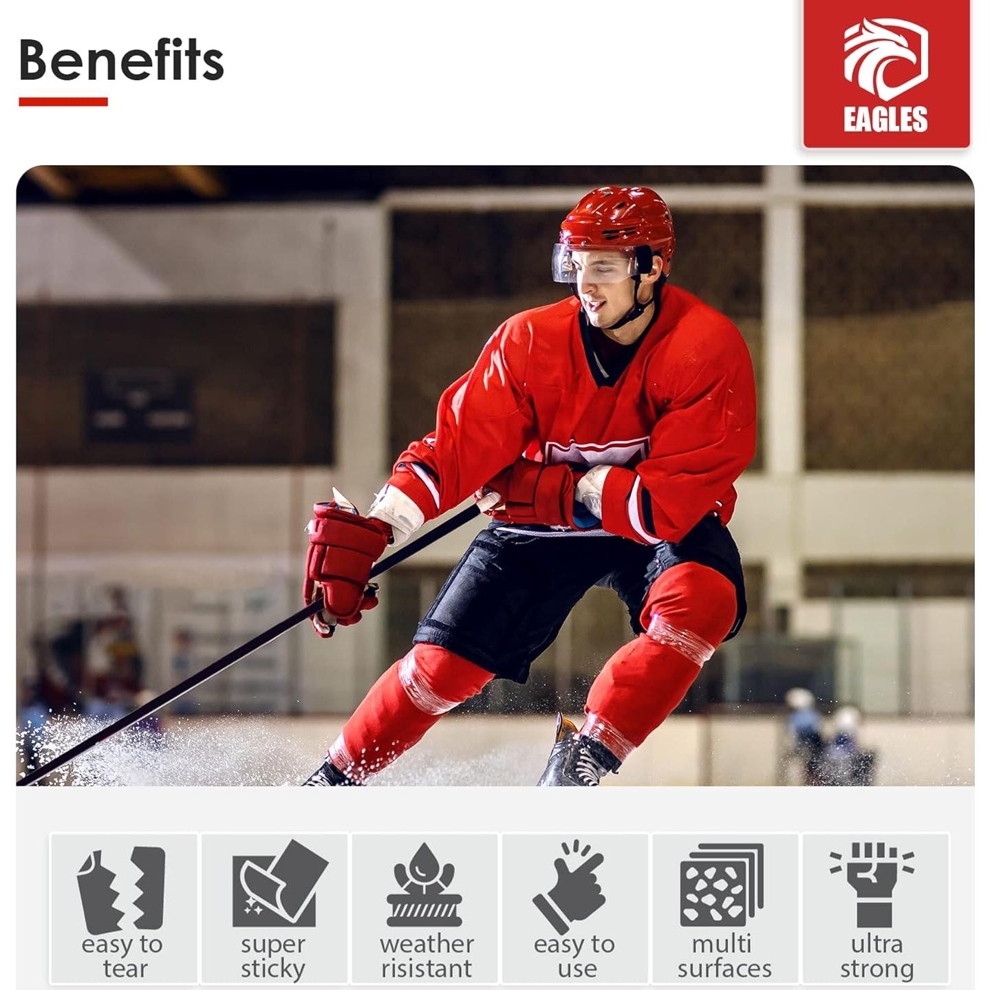 Cinta de Hockey EAGLES Bulk 6 Rollos Transparente 2.54 cm