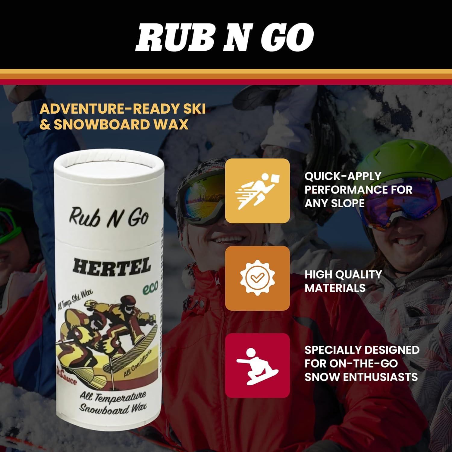 Cera Rub N Go Hertel para Esquí y Snowboard - 70g