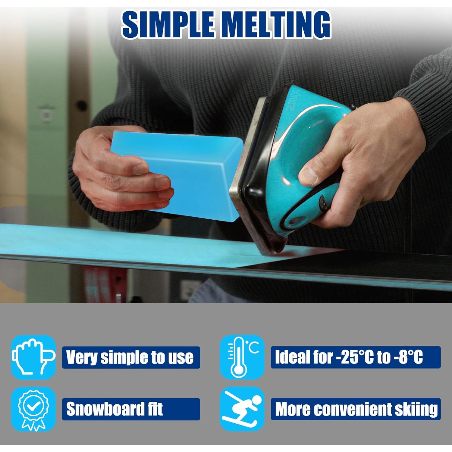 Cera para Snowboard y Esquí SFNSM Azul 2 Piezas 11.4x6.4cm