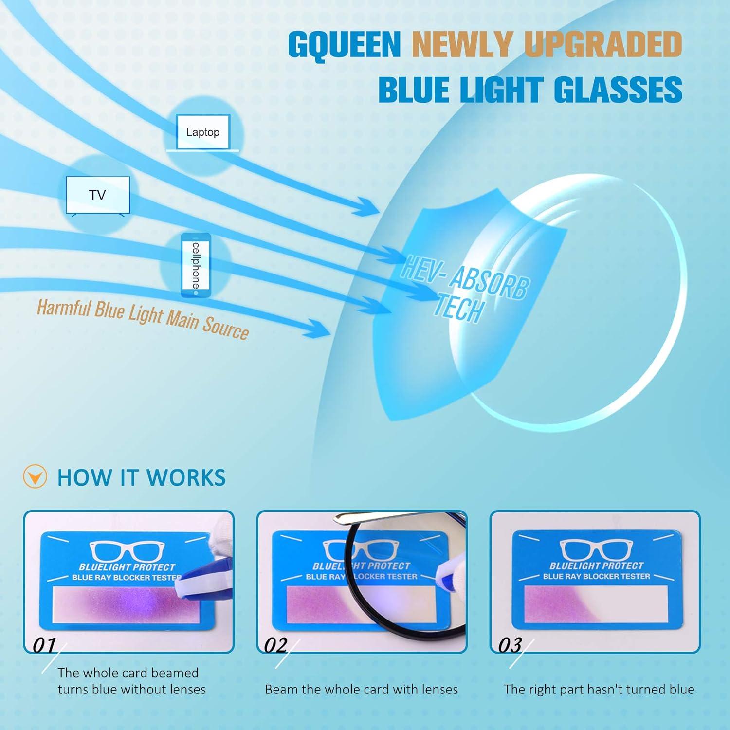 Gafas GQUEEN Anti Luz Azul Rectangulares para Mujeres