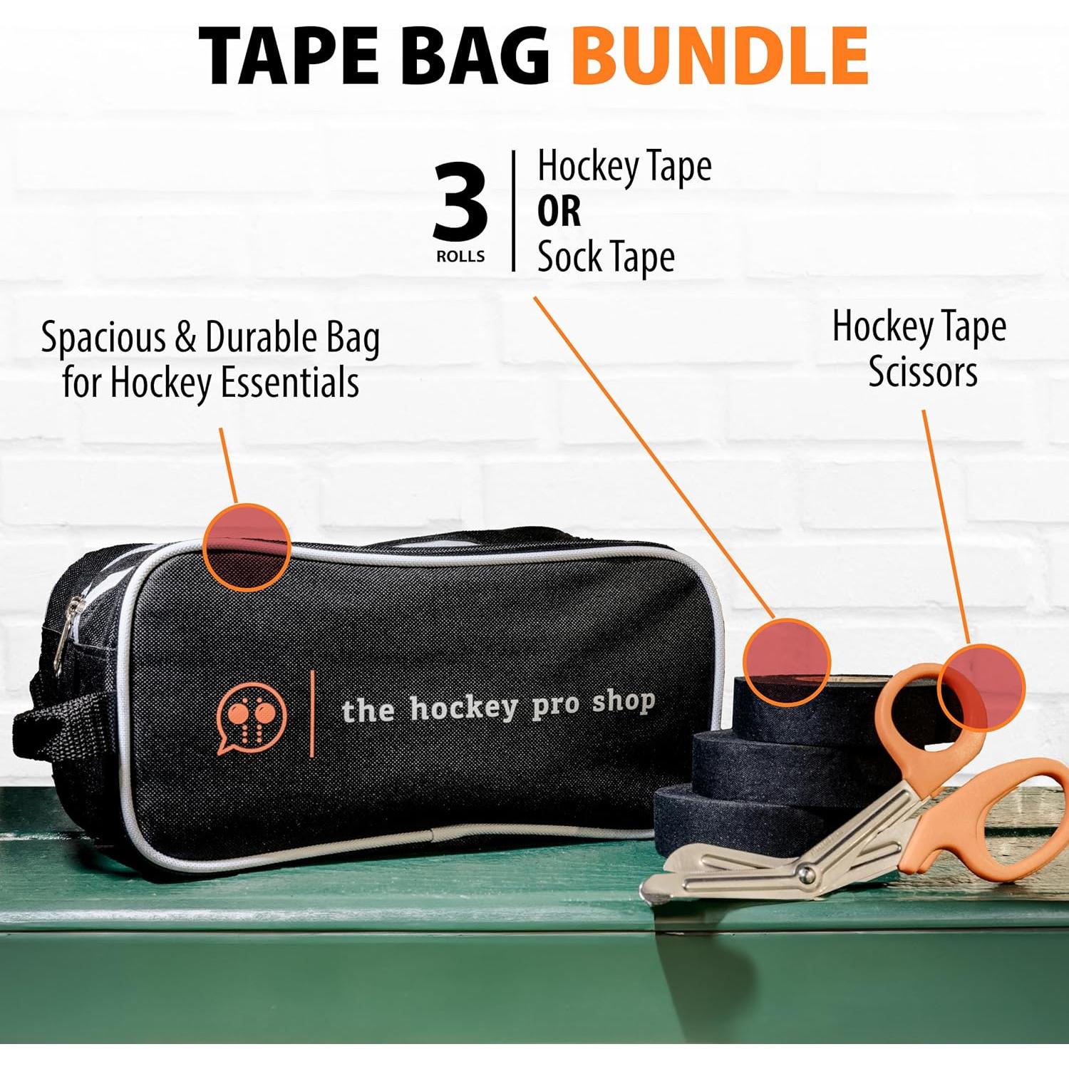 Bolsa de Cinta de Hockey Pro - 3 Rollos y Tijeras, Nylon
