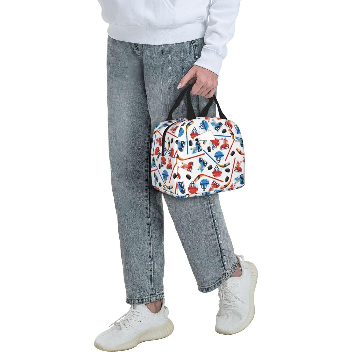 Bolsa de Almuerzo Aislada Siiuuol Hockey sobre Hielo 22x13x20 cm