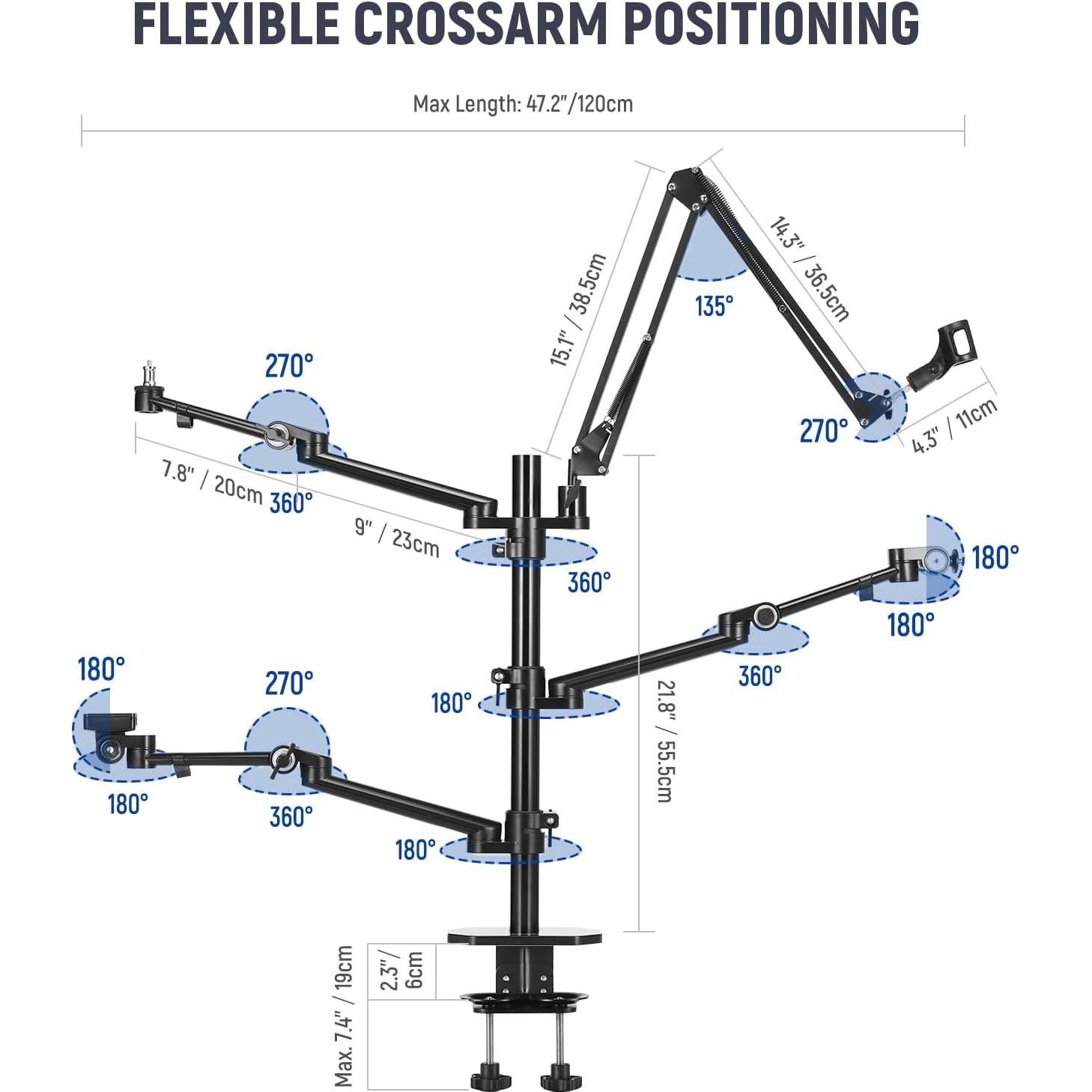 Soporte de Cámara NEEWER DS007 con Brazo de Boom 8kg