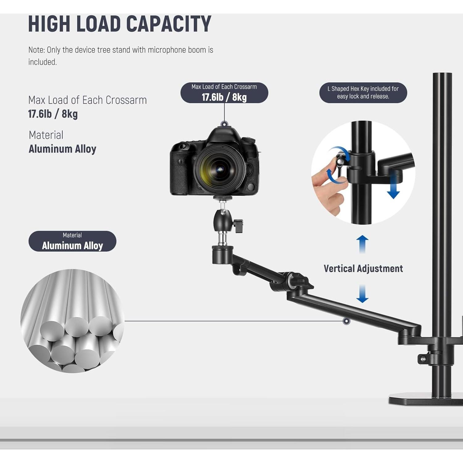 Soporte de Cámara NEEWER DS007 con Brazo de Boom 8kg