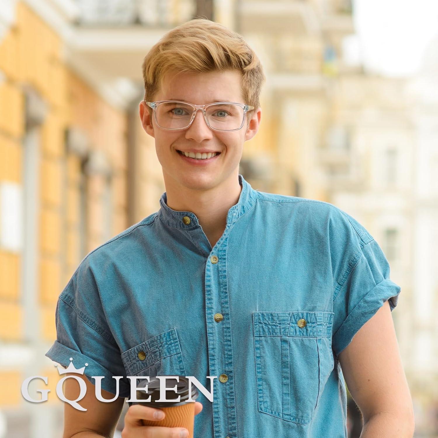 Gafas Falsas GQUEEN Cristal Claro Montura Rectangular