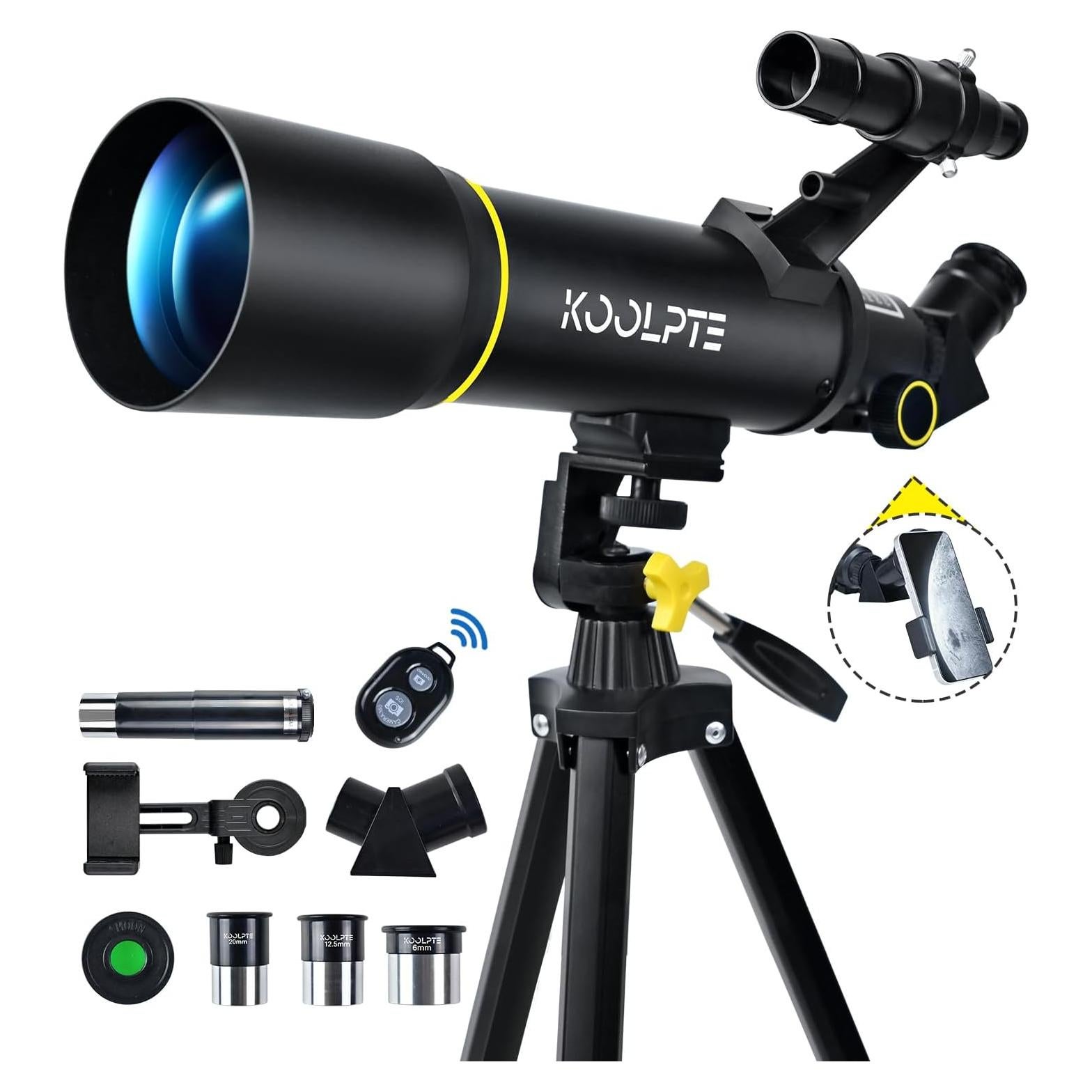 Telescopio Refractor Koolpte 70mm 400mm Portátil para Astronomía