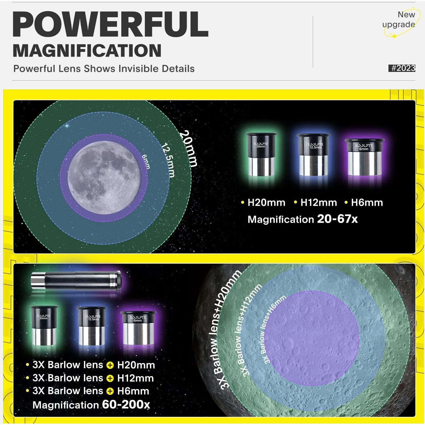 Telescopio Refractor Koolpte 70mm 400mm Portátil para Astronomía