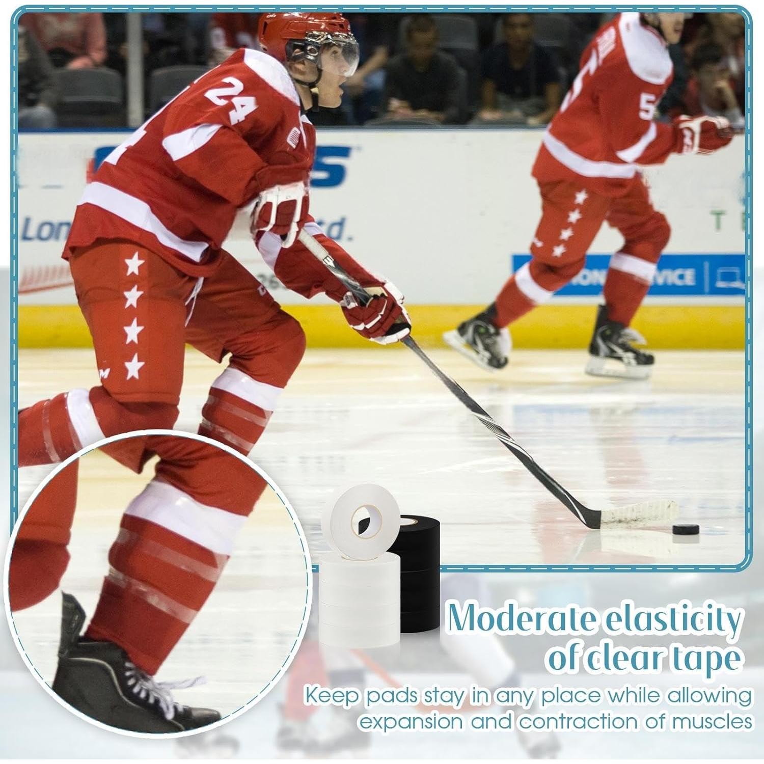 Cinta de Tela Adhesiva Meooeck para Hockey 20 Rollos 2.54cm