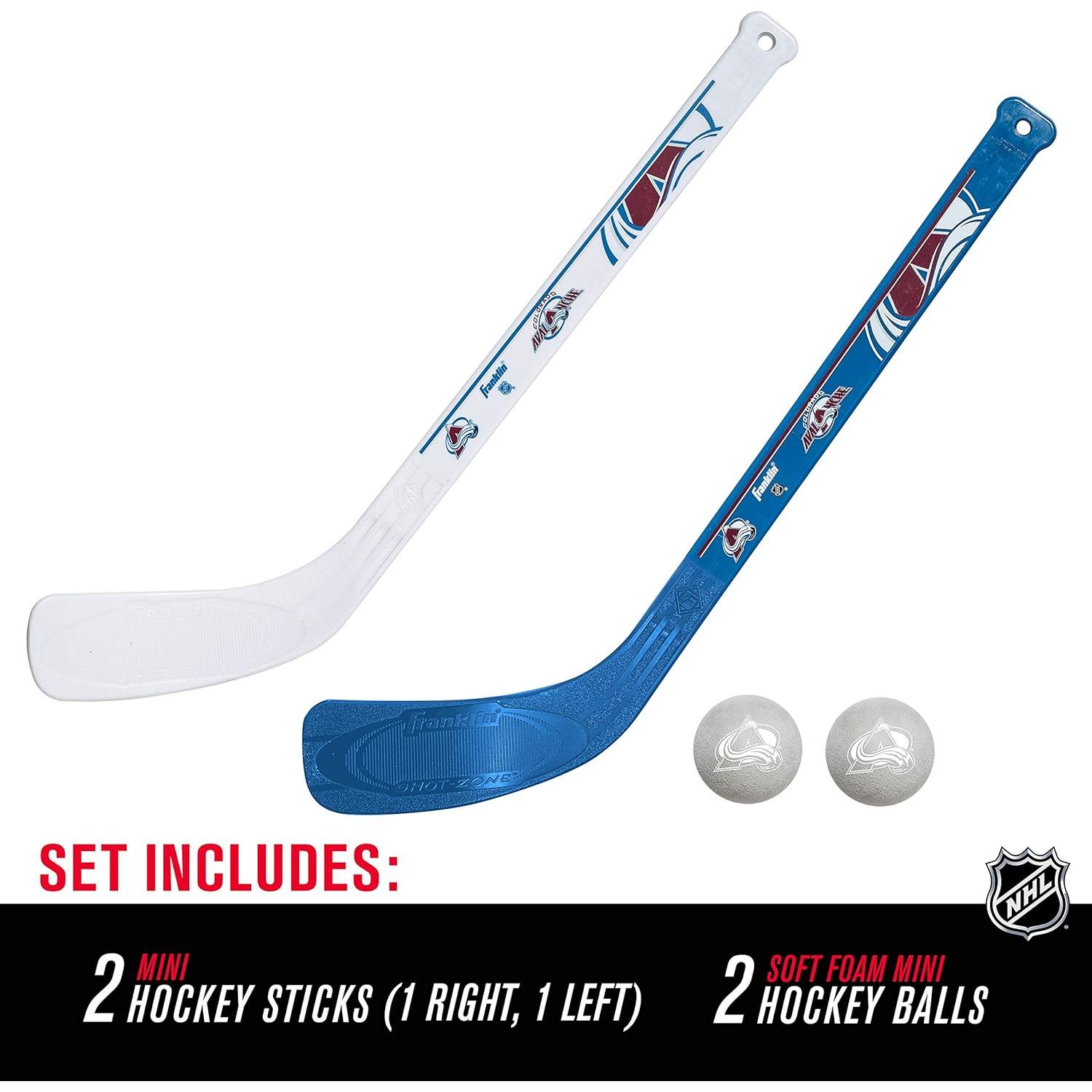 Conjunto de Palos de Mini Hockey NHL Franklin Sports - Colorado Avalanche
