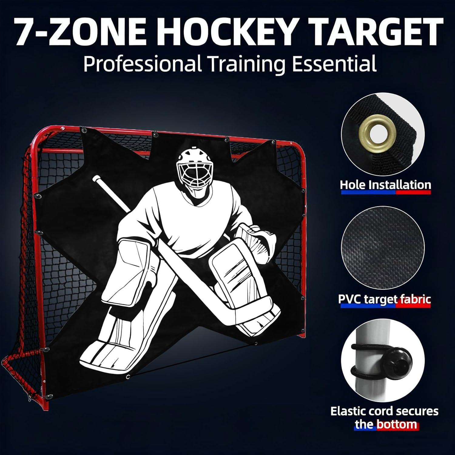 Objetivo de Hockey Mini Tang 72x48 cm - PVC Duradero 7 Zonas