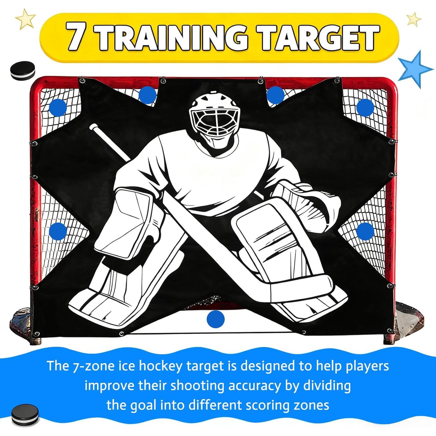 Objetivo de Hockey Mini Tang 72x48 cm - PVC Duradero 7 Zonas