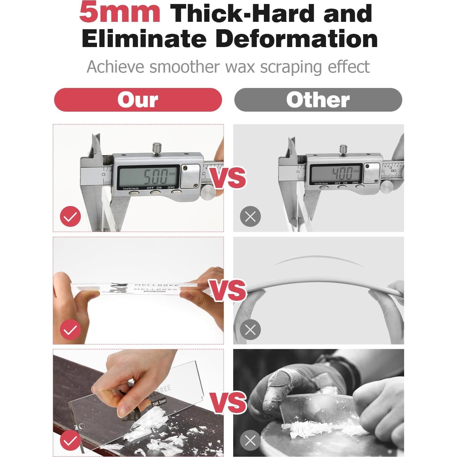 Raspador de Cera para Esquí Mellbree 2 Paquete 5mm