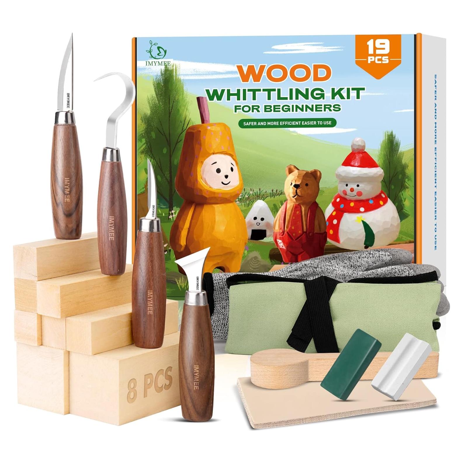 Kit de Tallado en Madera IMYMEE 19 Piezas para Principiantes