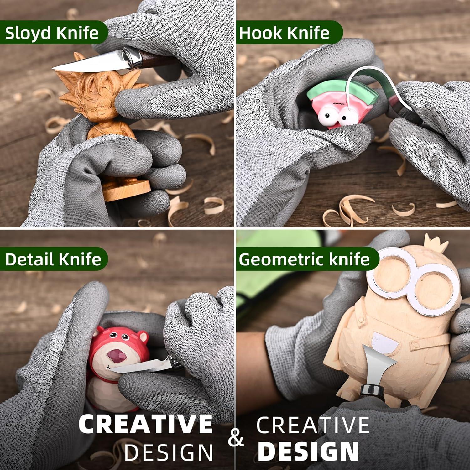 Kit de Tallado en Madera IMYMEE 19 Piezas para Principiantes