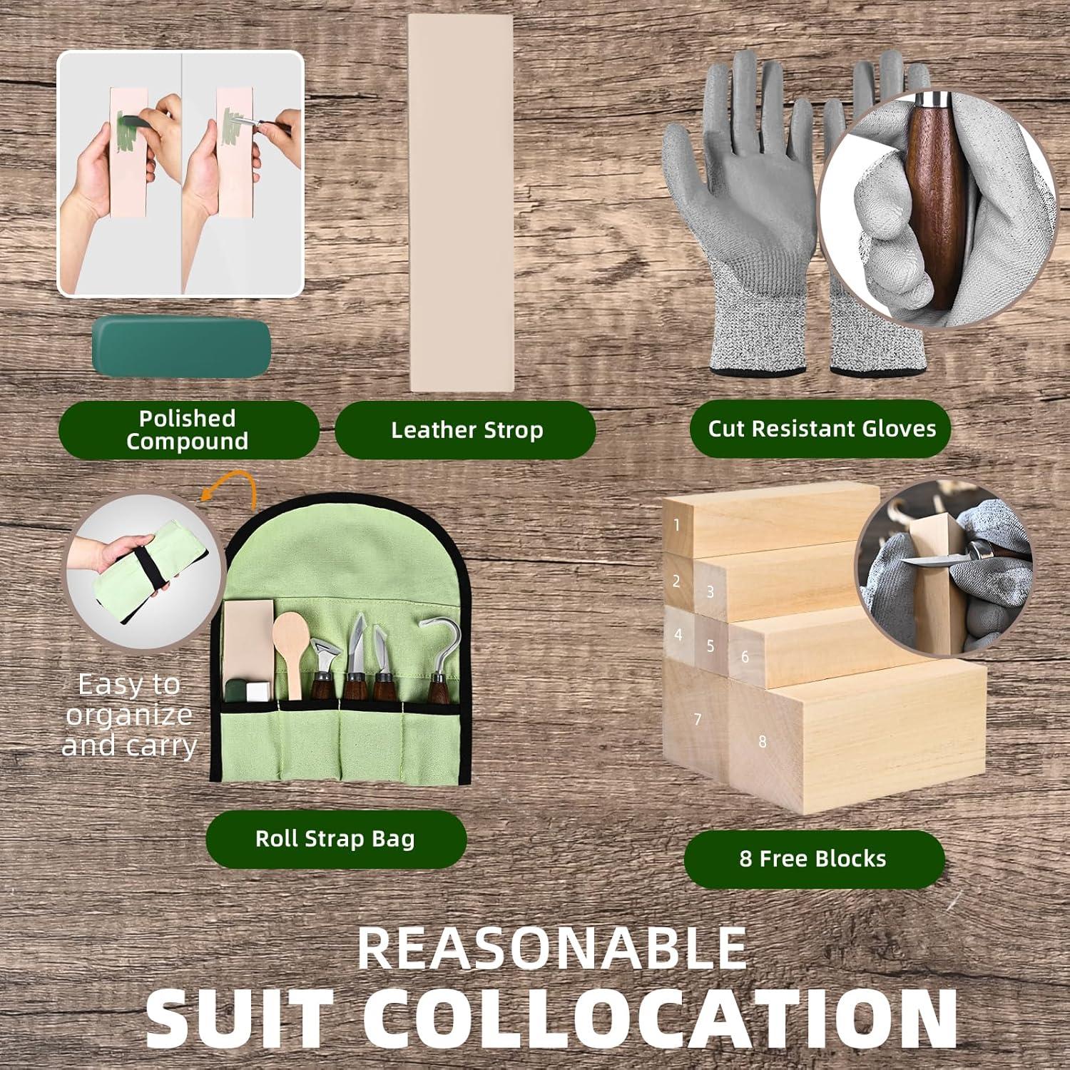 Kit de Tallado en Madera IMYMEE 19 Piezas para Principiantes