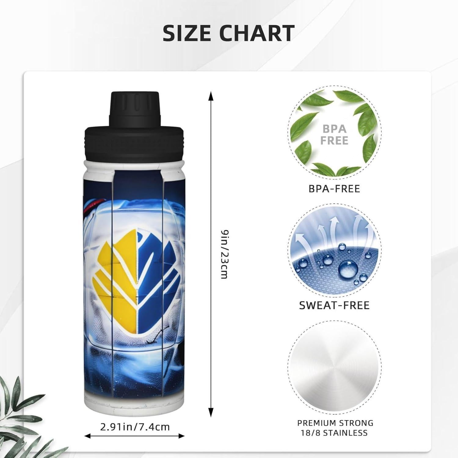 Botella de Agua Aislada Doble Pared Kashinn 18oz Acero Inoxidable