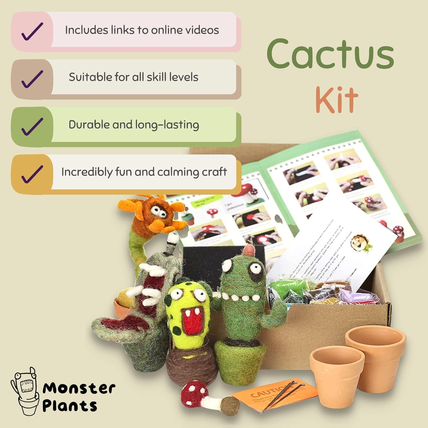 Kit de Fieltro de Aguja Woolbuddy - Cactus Monstruo para Adultos