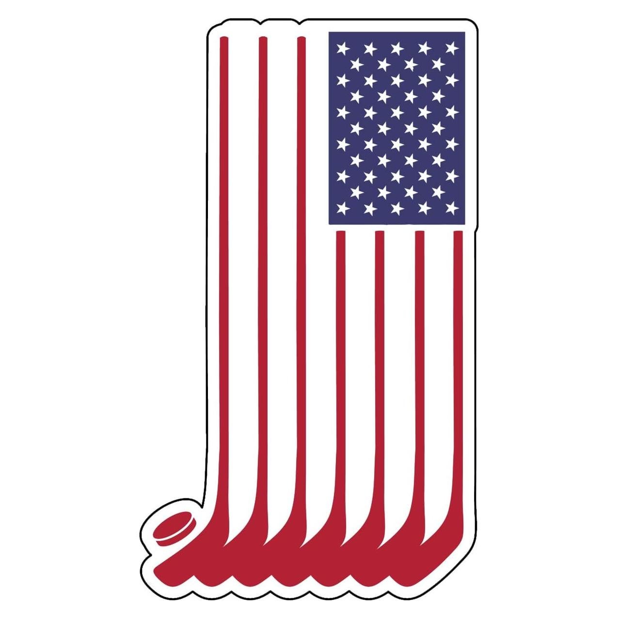 Calcomanía de Hockey sobre Hielo WickedGoodz - Bandera Americana 12.7x7.6 cm