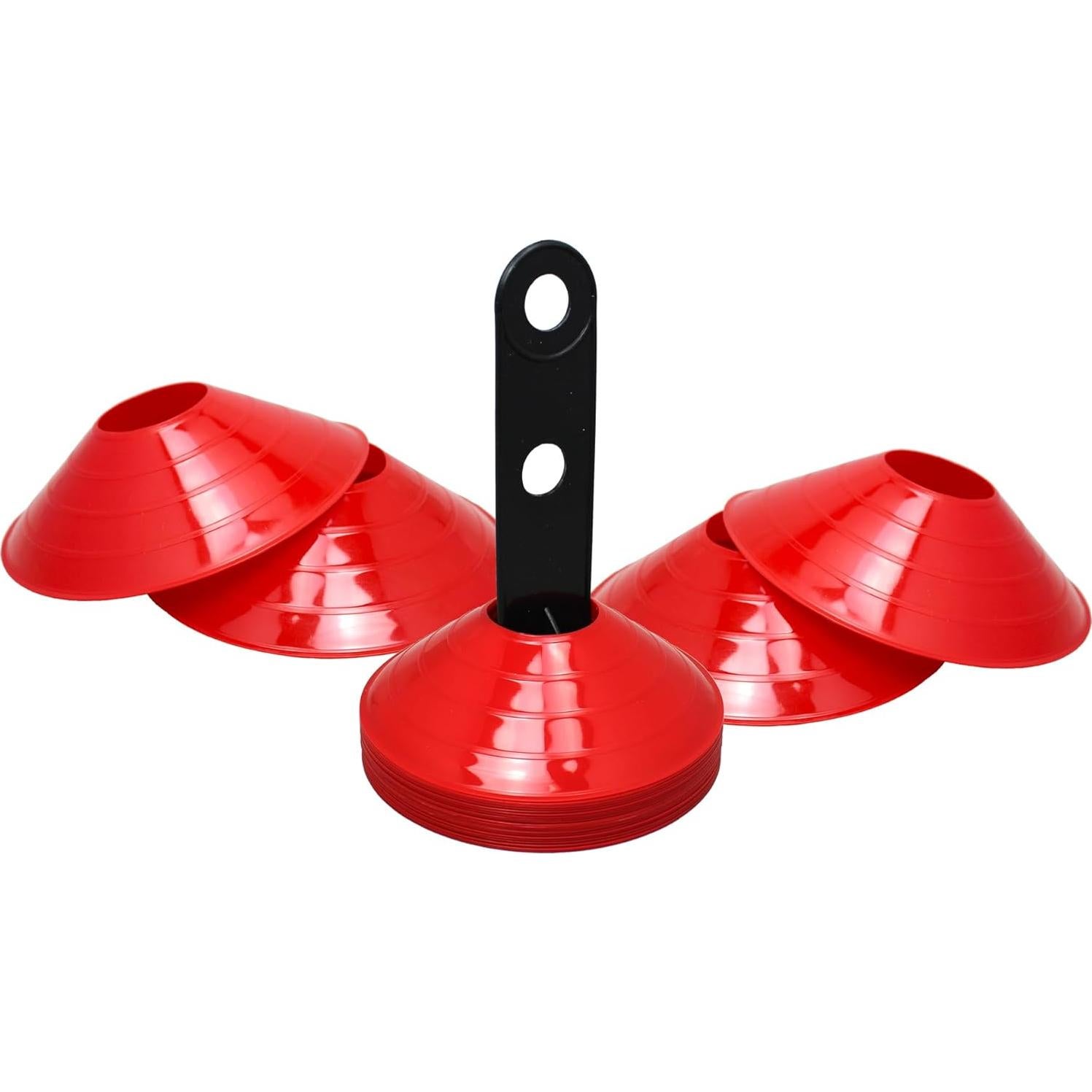 Conos de Disco Pro BlueDot Trading 50-Pack Alta Visibilidad Rojo