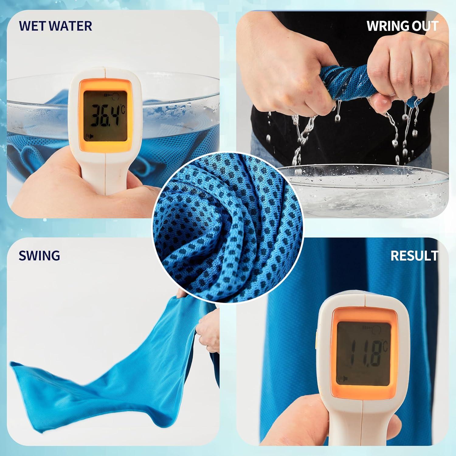 Toalla de Enfriamiento SRsafety 100x29 cm Azul para Deportes