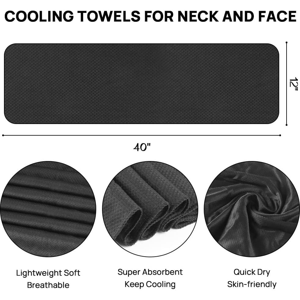 Toalla Enfriadora JBM 101.6x30.5 cm Microfibra Negra