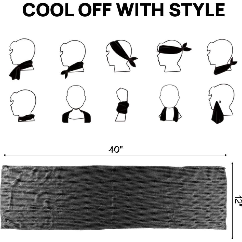 Toalla Enfriadora JBM 101.6x30.5 cm Microfibra Negra
