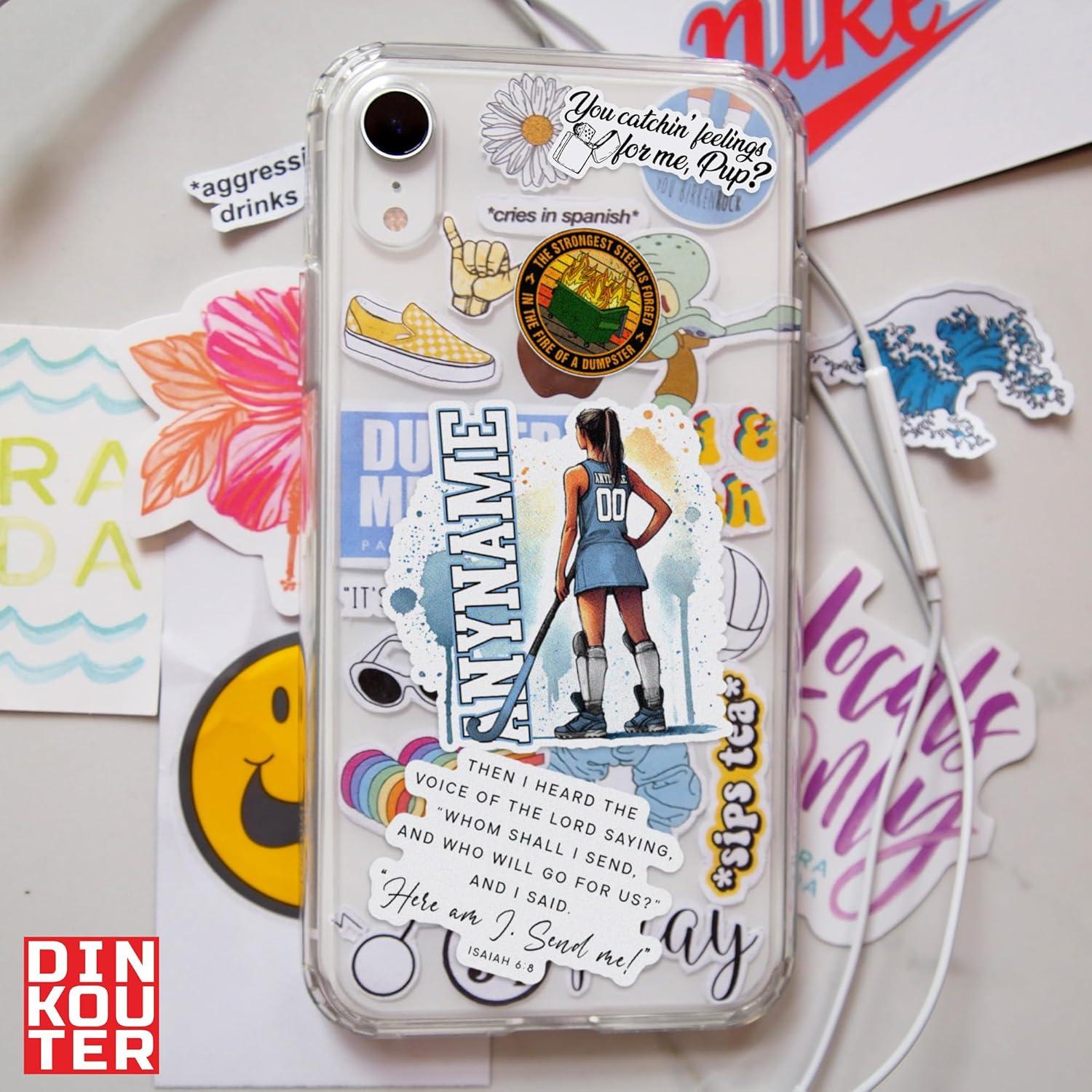 Pegatina Personalizada DINKOUTER para Hockey - Vinilo Impermeable