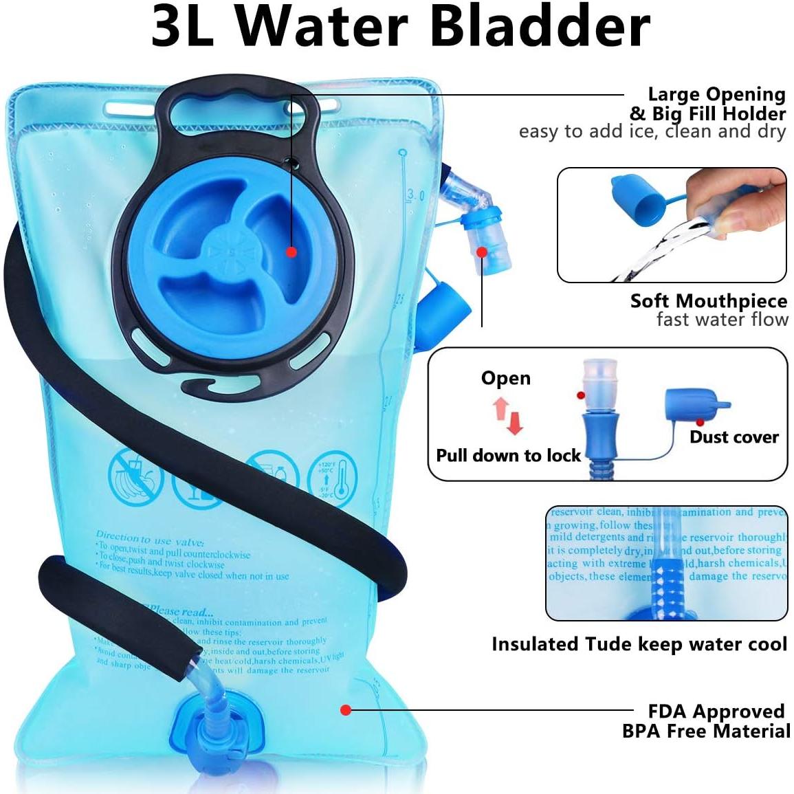 Mochila de Hidratación Lunidry 3L Aislada para Senderismo