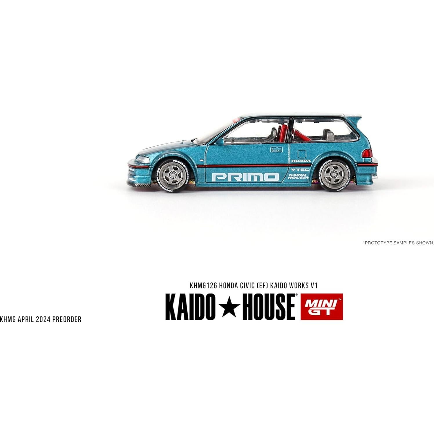 Miniatura Coche Diecast Honda Civic Kaido Works V1 Verde 1/64