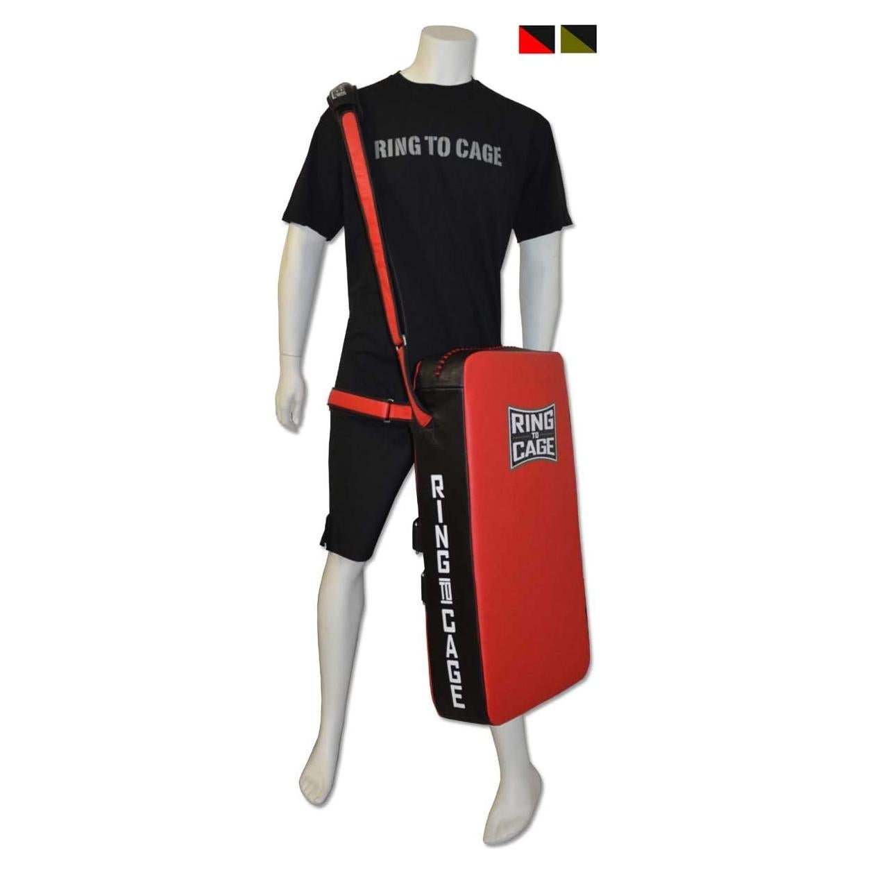 Protector de Pierna Muay Thai Ring to Cage Rojo/Negro