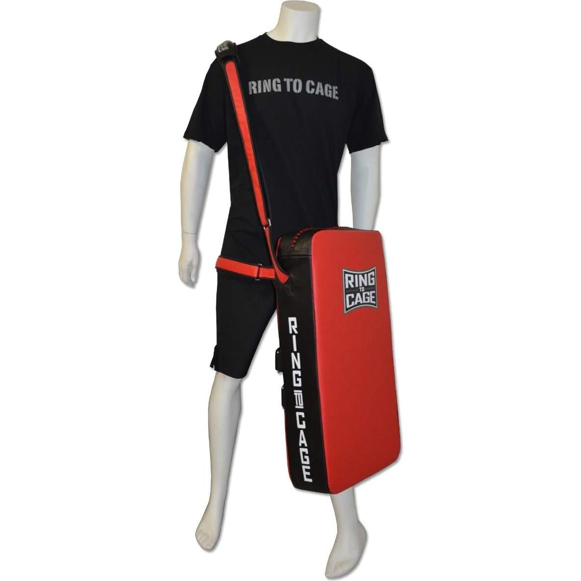 Protector de Pierna Muay Thai Ring to Cage Rojo/Negro