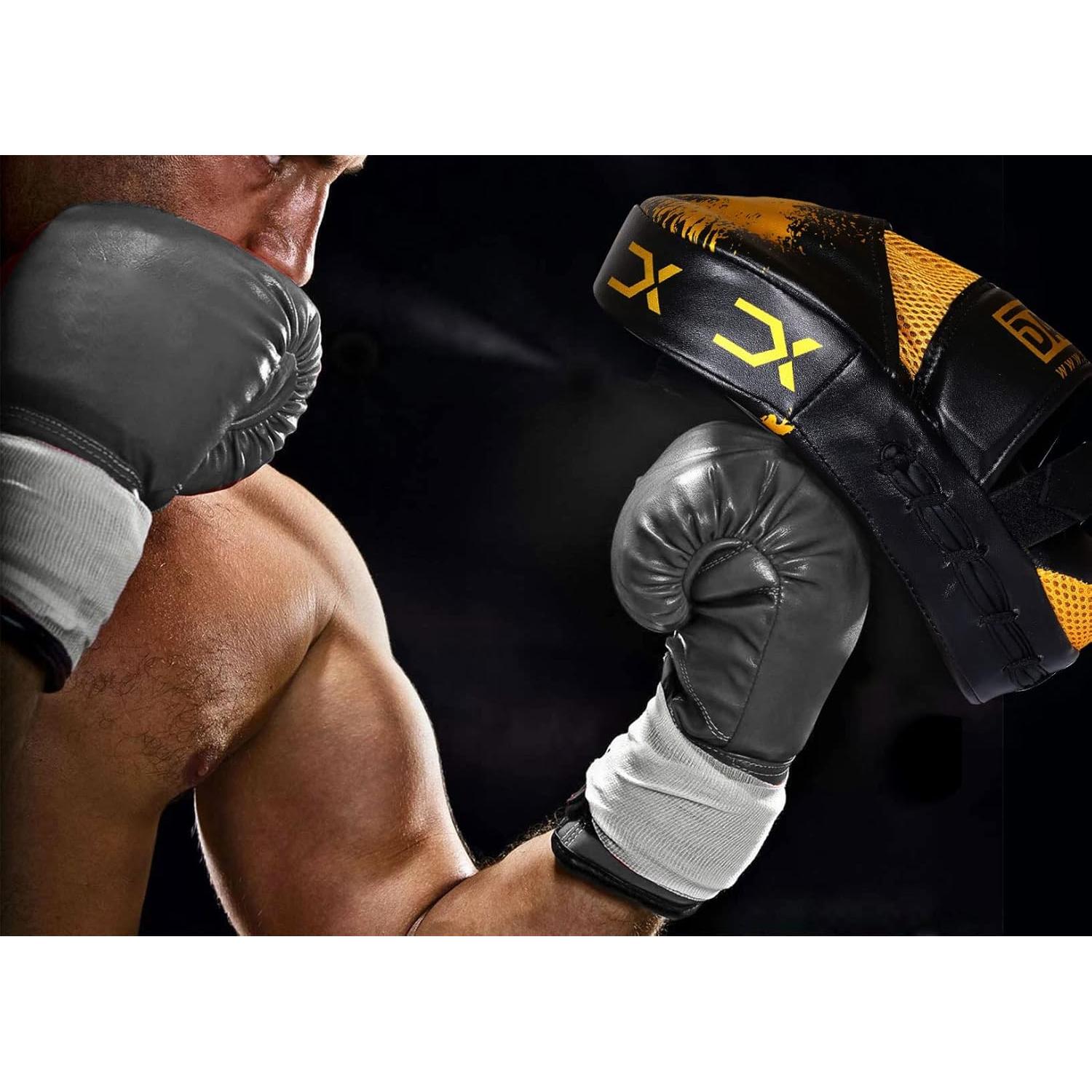 Guantes de Boxeo DALLX Focus Pad Curvados Oro para MMA