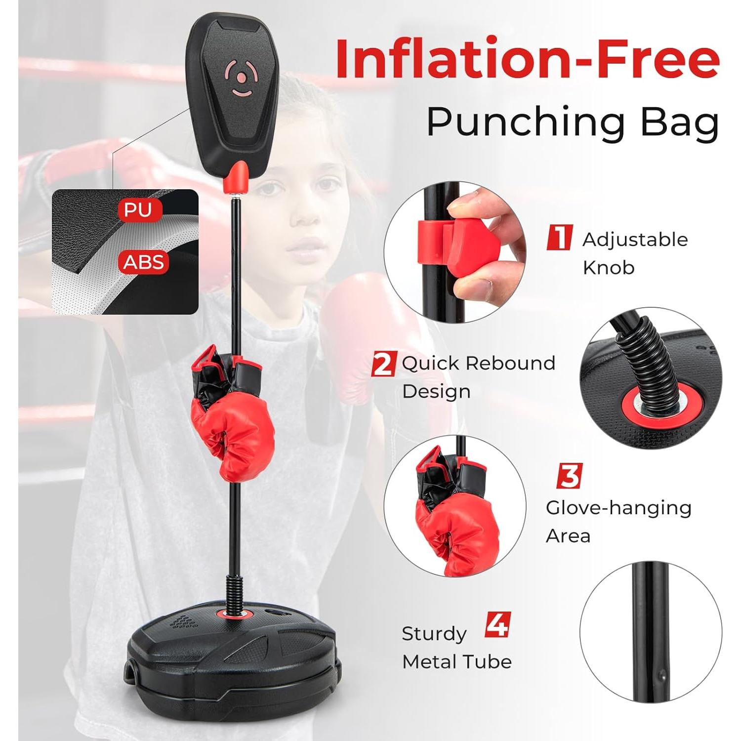 Conjunto de Boxeo Goplus Ajustable para Niños 5+ Años