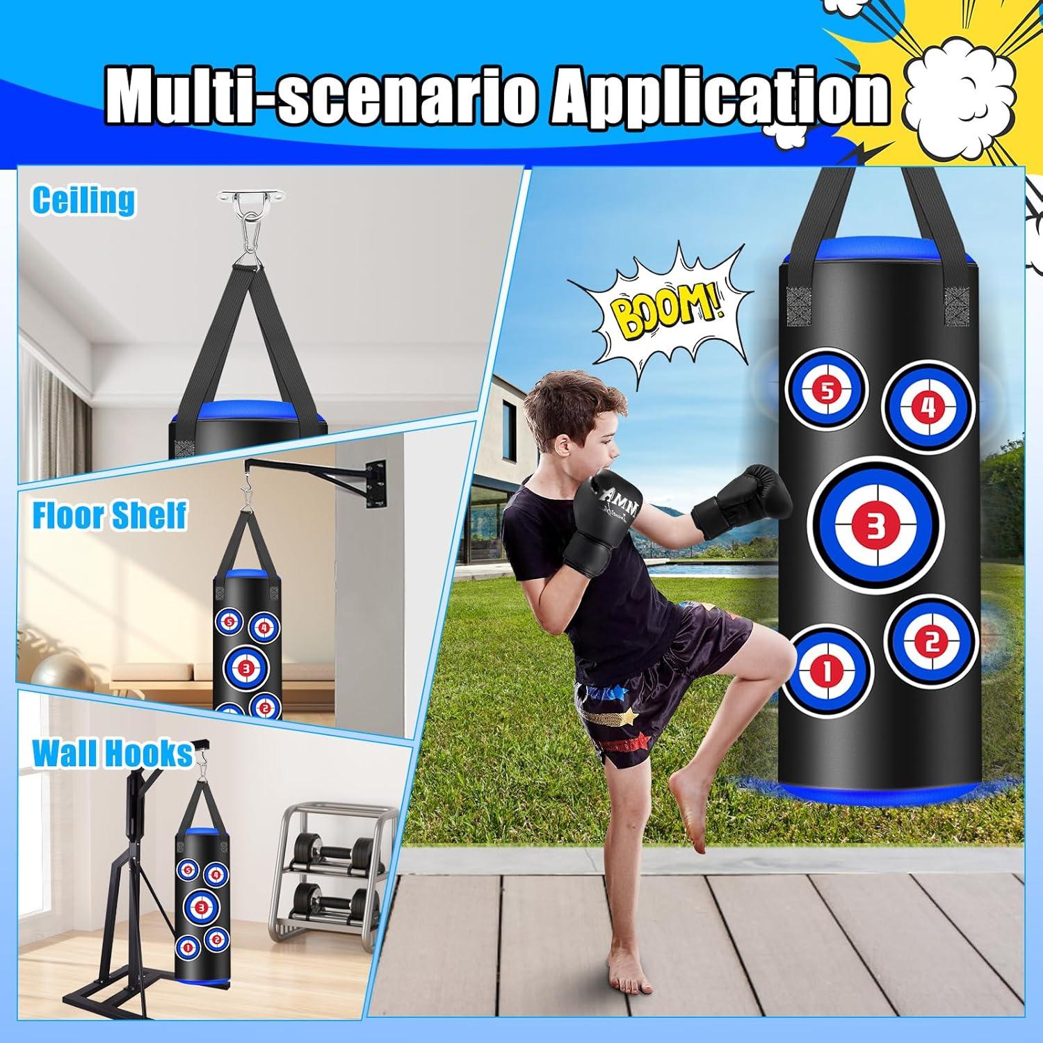 Saco de Boxeo Colgante YORWHIN 2FT para Niños con Guantes