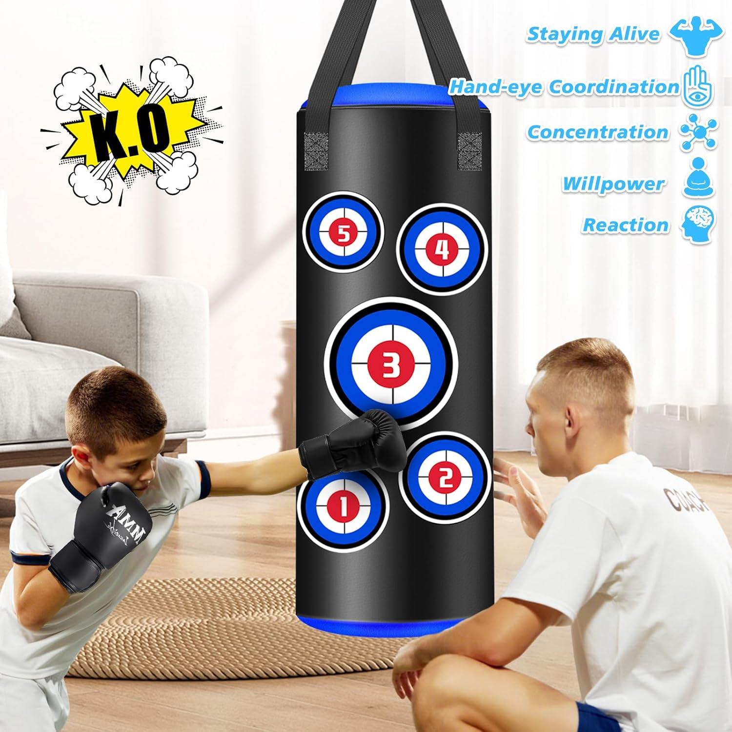 Saco de Boxeo Colgante YORWHIN 2FT para Niños con Guantes