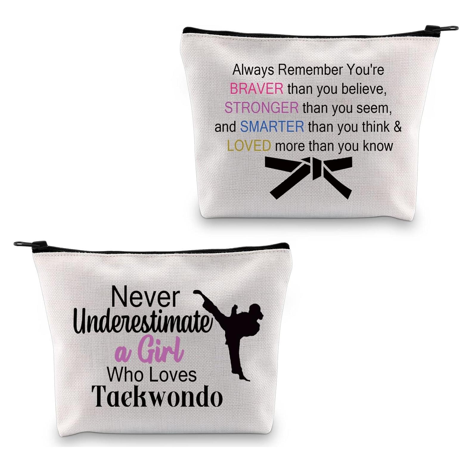 Bolsa Cosmética PXTIDY para Taekwondo Beige 23x18 cm