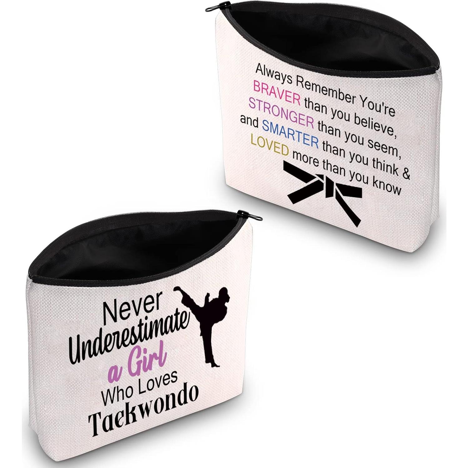 Bolsa Cosmética PXTIDY para Taekwondo Beige 23x18 cm