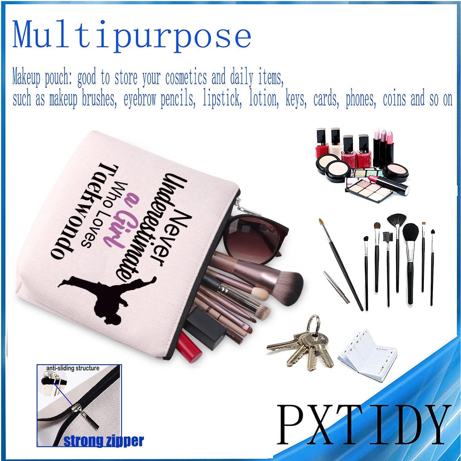 Bolsa Cosmética PXTIDY para Taekwondo Beige 23x18 cm