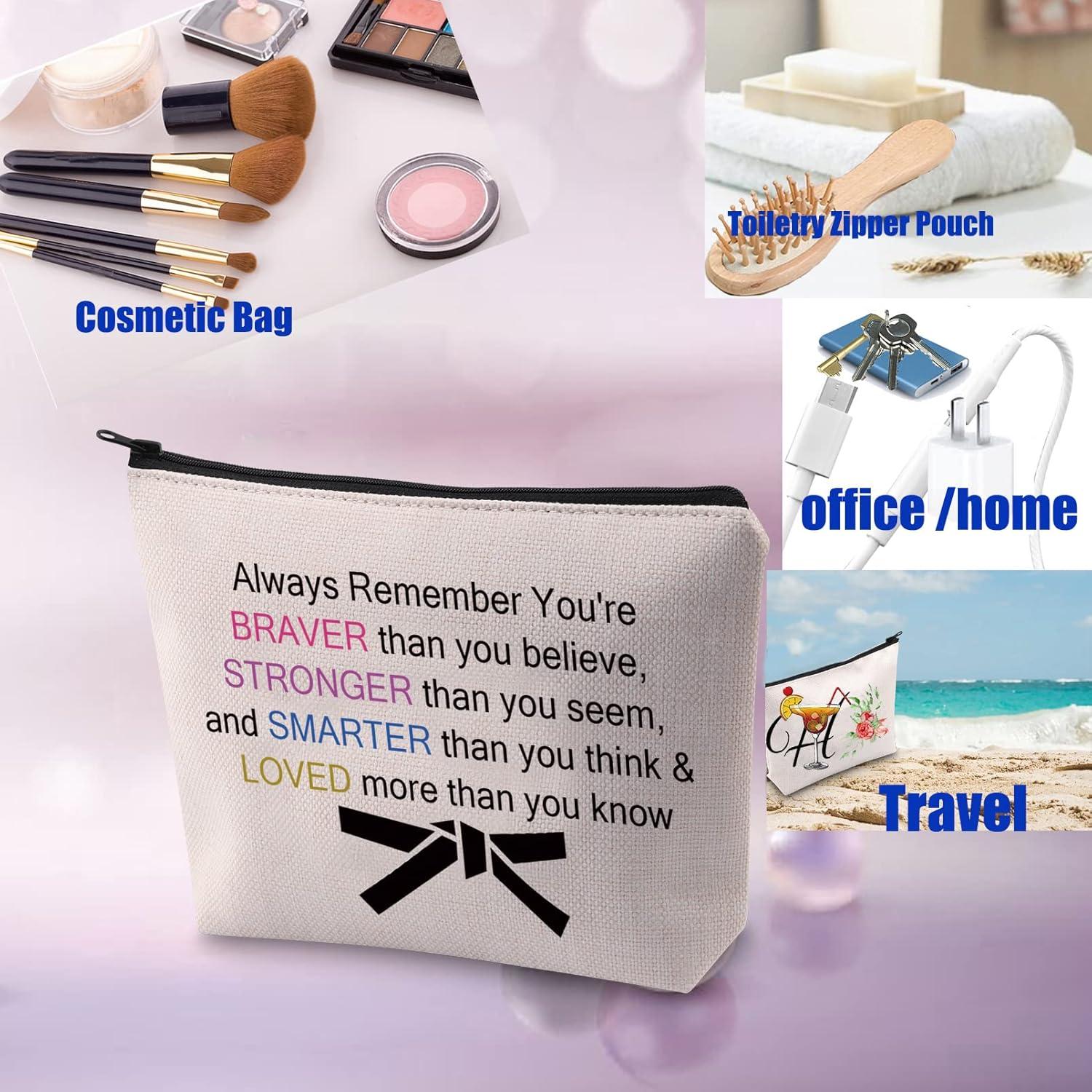 Bolsa Cosmética PXTIDY para Taekwondo Beige 23x18 cm