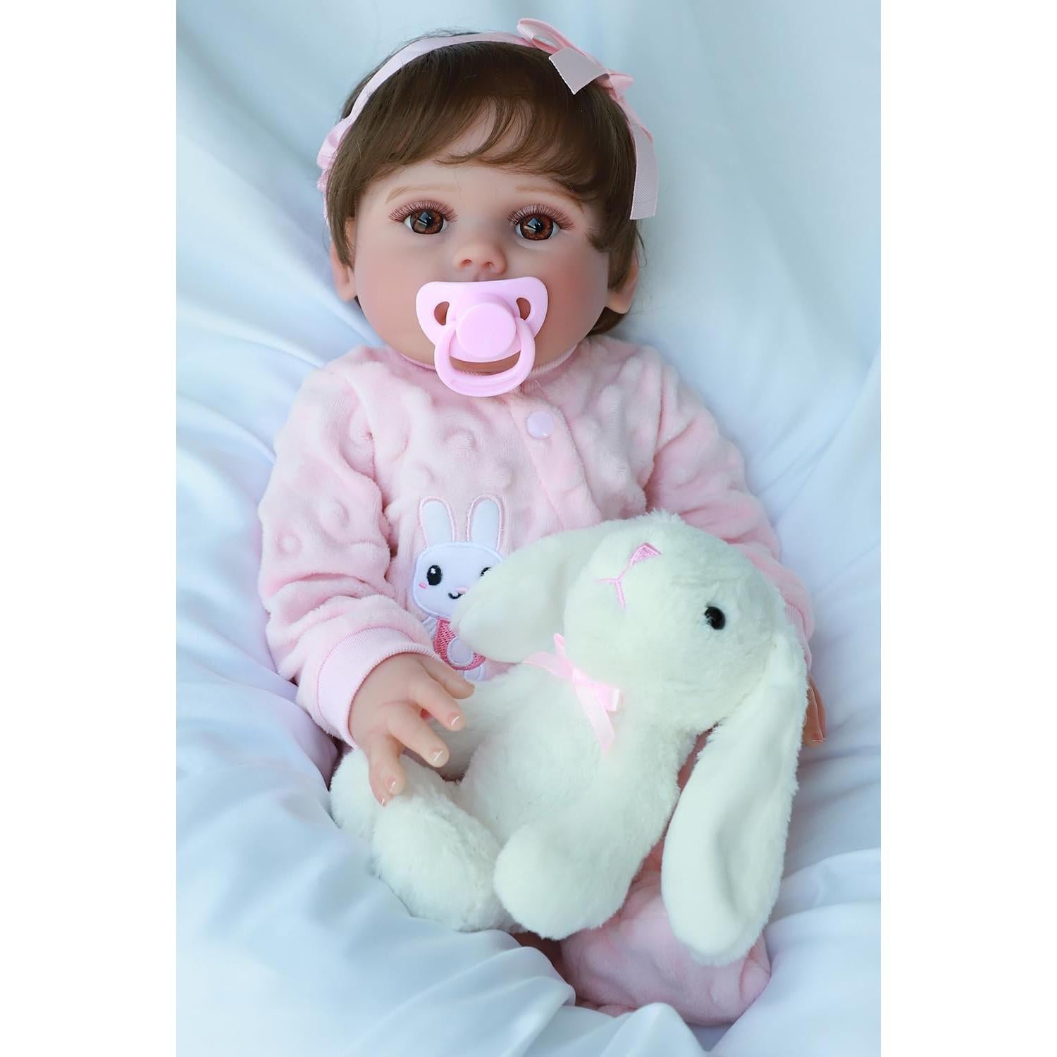 Muñeca Reborn Realista SCOM Lucy 45.72 cm con Accesorios