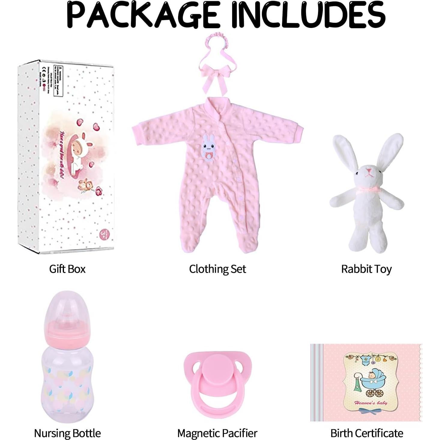 Muñeca Reborn Realista SCOM Lucy 45.72 cm con Accesorios