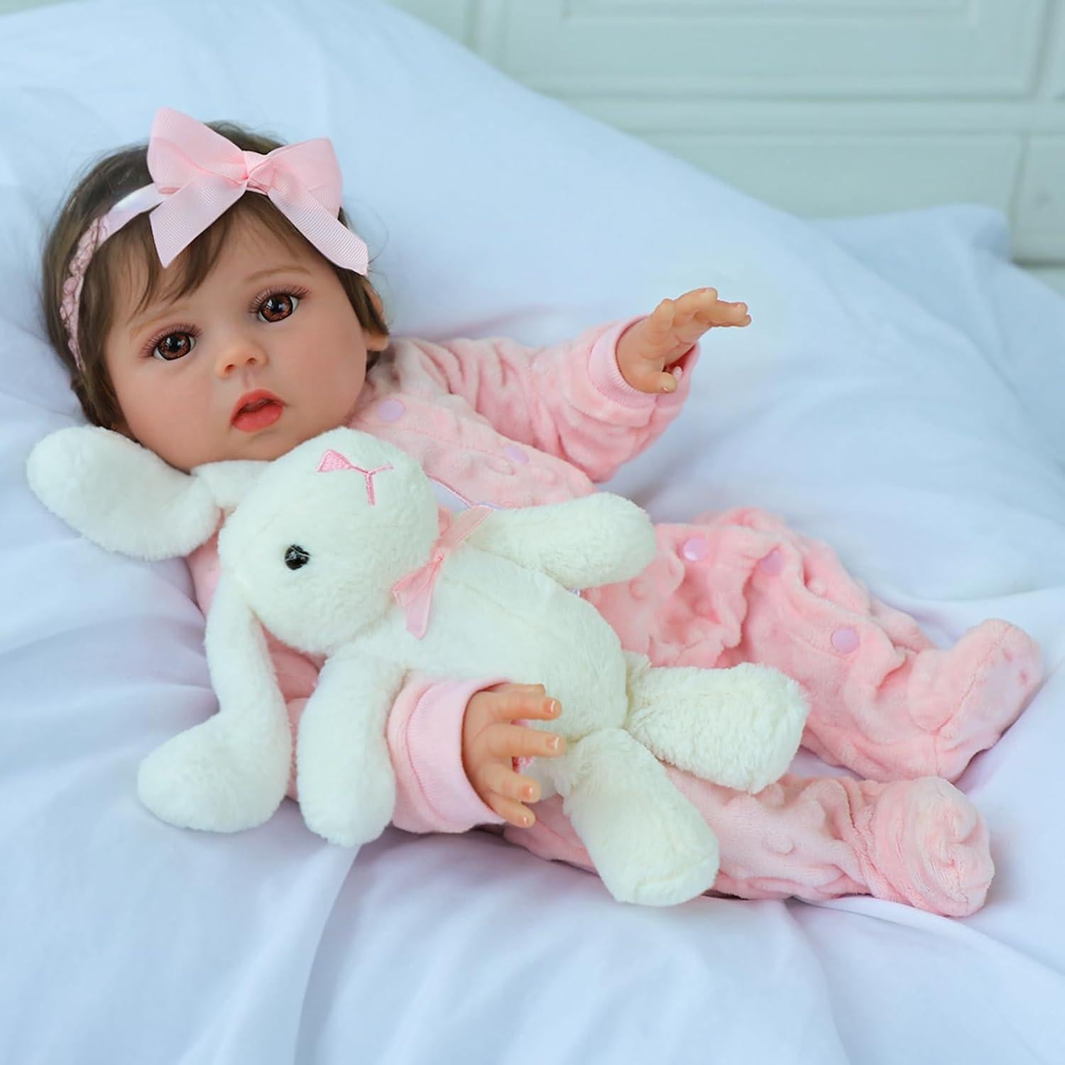 Muñeca Reborn Realista SCOM Lucy 45.72 cm con Accesorios