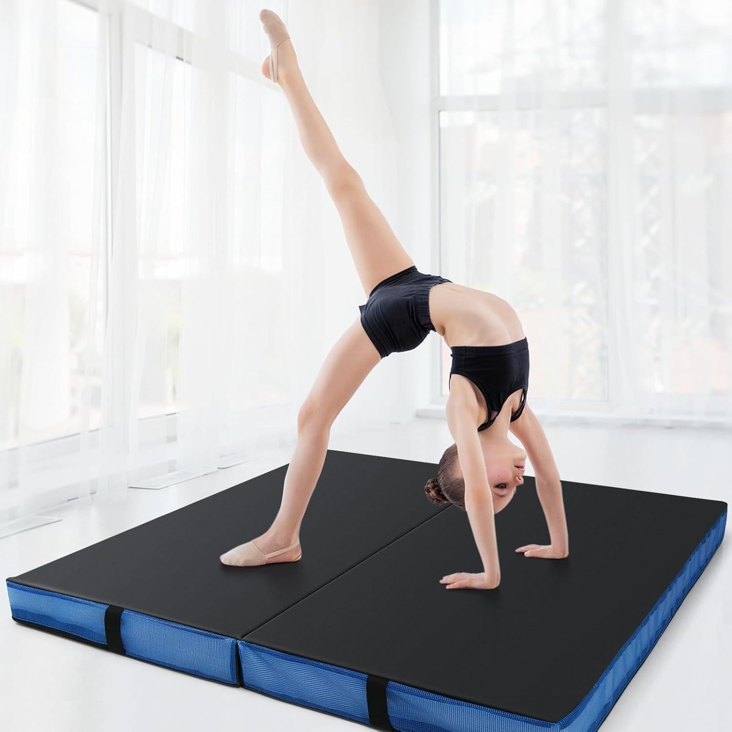 Esterilla de Gimnasia Plegable Giantex 1.22m x 1.22m Negra