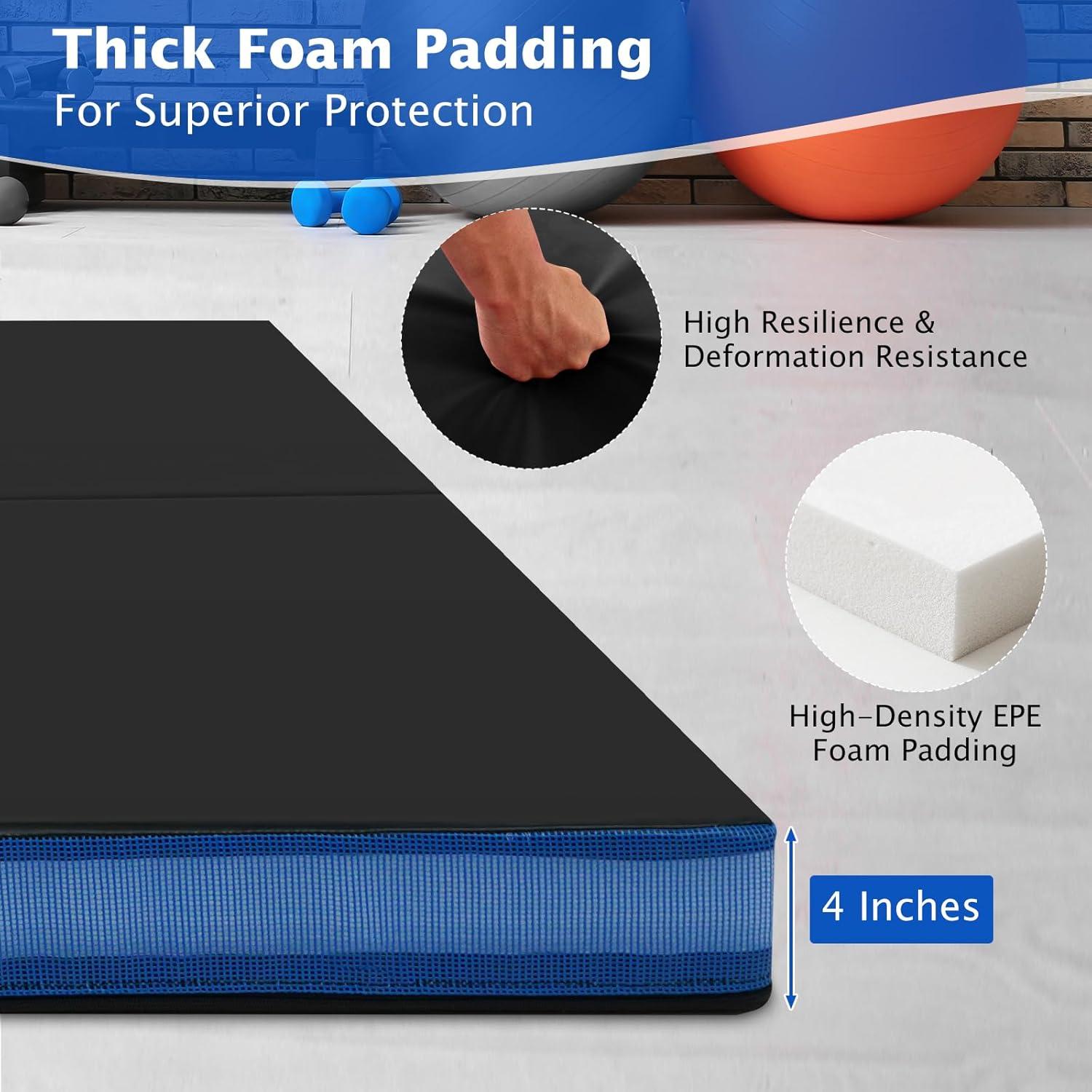 Esterilla de Gimnasia Plegable Giantex 1.22m x 1.22m Negra