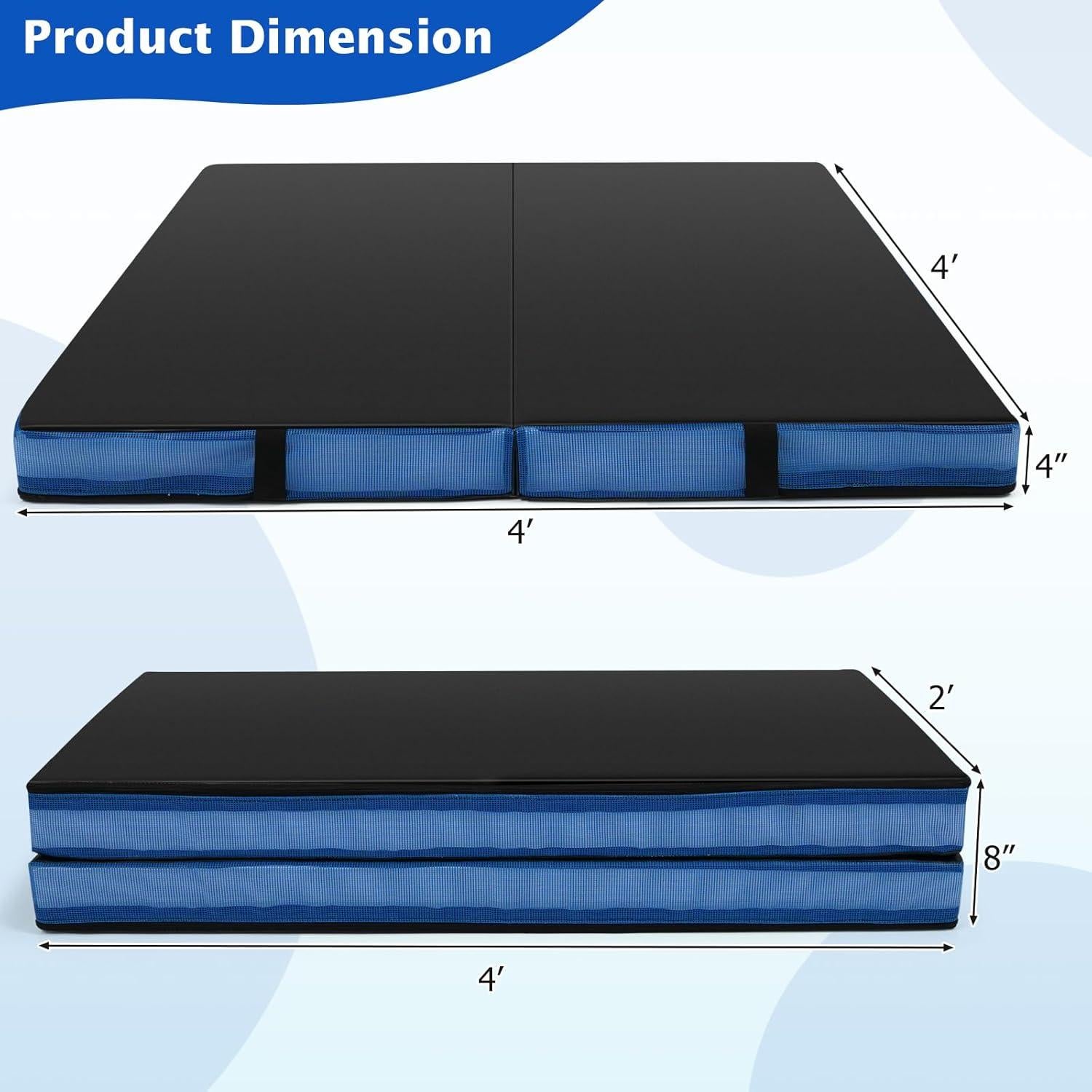 Esterilla de Gimnasia Plegable Giantex 1.22m x 1.22m Negra