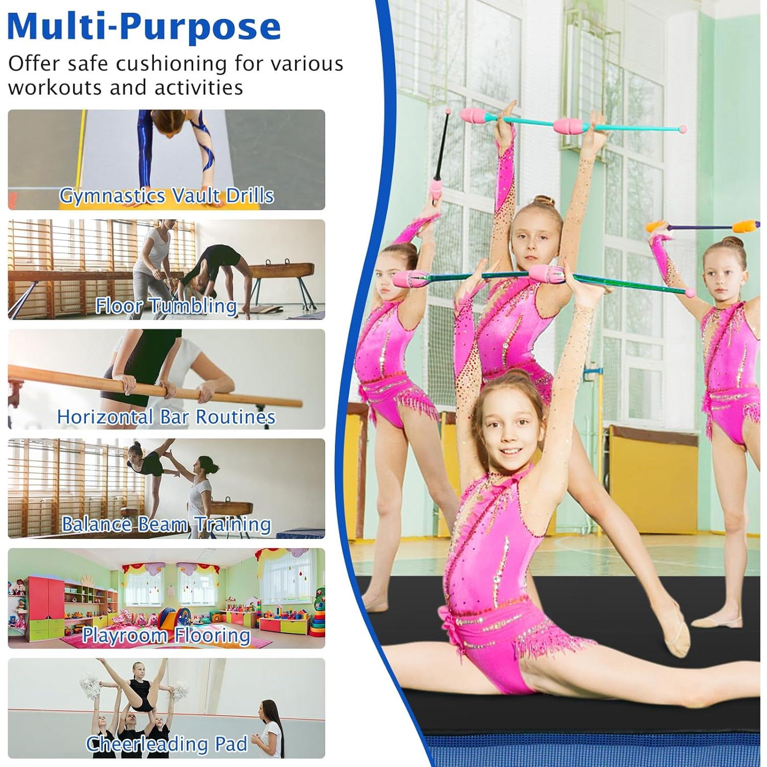 Esterilla de Gimnasia Plegable Giantex 1.22m x 1.22m Negra