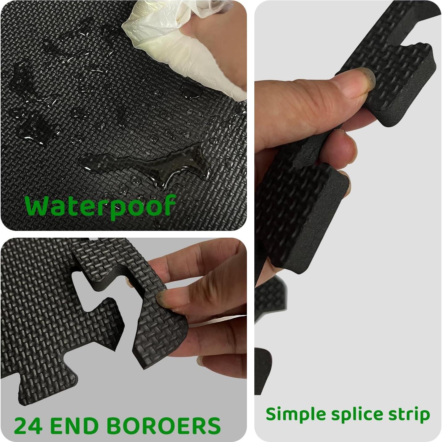 Mats de Espuma Interconectables YSHUFJOI 18 Piezas 12mm Negro