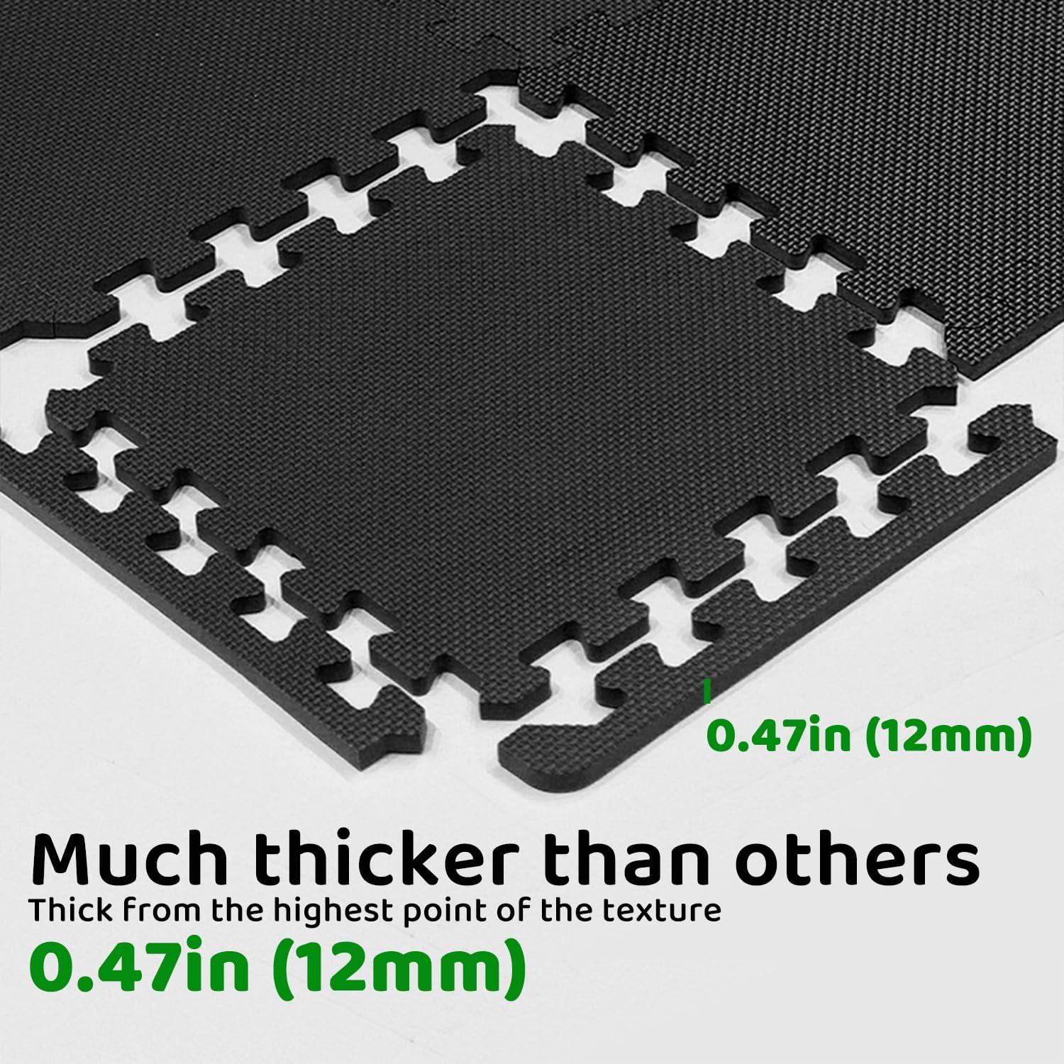 Mats de Espuma Interconectables YSHUFJOI 18 Piezas 12mm Negro