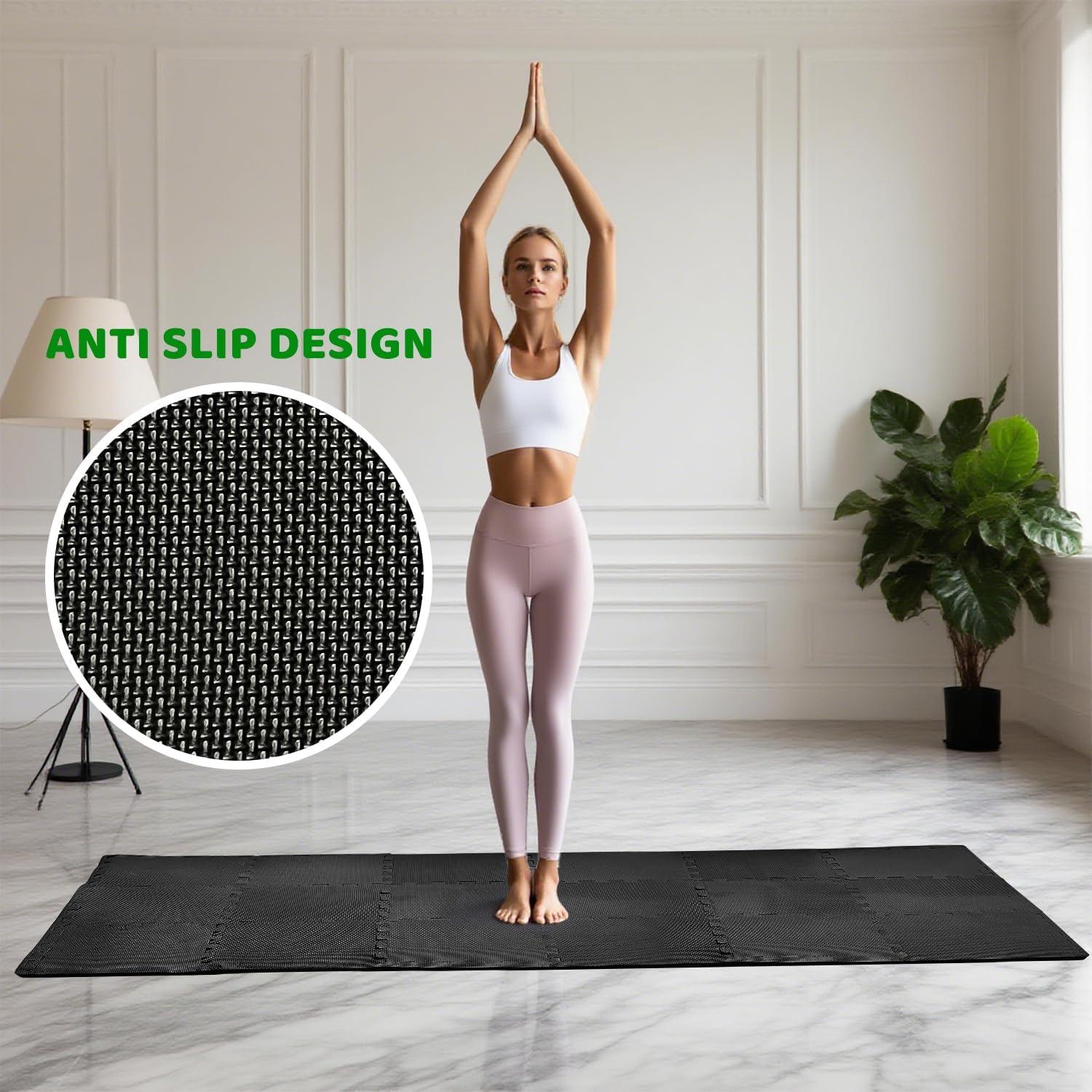 Mats de Espuma Interconectables YSHUFJOI 18 Piezas 12mm Negro